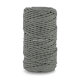 Knitted cotton cord with polyester core, dark grey, 3 mm, 100 m