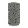 Knitted cotton cord with polyester core, dark grey, 3 mm, 100 m