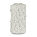 Knitted cotton cord with cotton core, white, 3 mm, 100 m