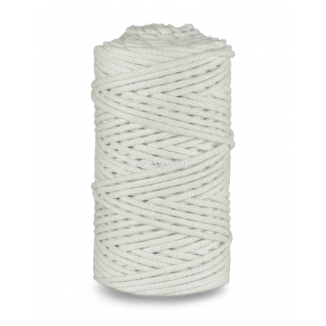Knitted cotton cord with cottoncore, white, 3 mm, 100 m