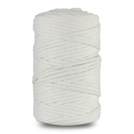 Knitted cotton cord with cotton core, white, 5 mm, 100 m