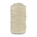 Knitted cotton cord with cotton core, ivory, 3 mm, 100 m