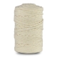 Knitted cotton cord with cotton core, ivory, 5 mm, 100 m