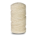 Knitted cotton cord with cotton core, ivory with gold thread, 3 mm, 100 m