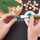 Wood bead, natural wood color, 14 mm, 1 pc