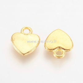 Charm "Heart", gold color, 12x10mm