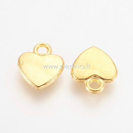 Charm "Heart", gold color, 12x10mm