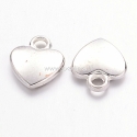 Charm "Heart", silver color, 12x10mm