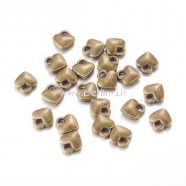 Pakabukas "Širdelė", antikinės bronzos sp., 8x7 mm