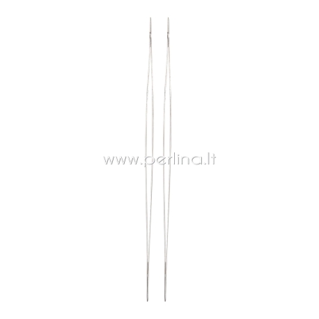 Iron collapsible big eye beading needle, 75x0.5mm, 1pc