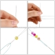 Iron collapsible big eye beading needle, 75x0.5mm, 1pc