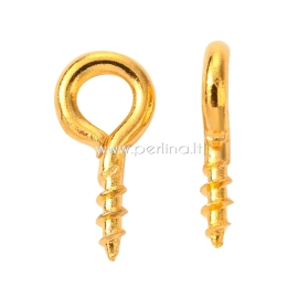 304 stainless steel screw eye pin peg bail, golden color, 8x4x1mm, 1pc