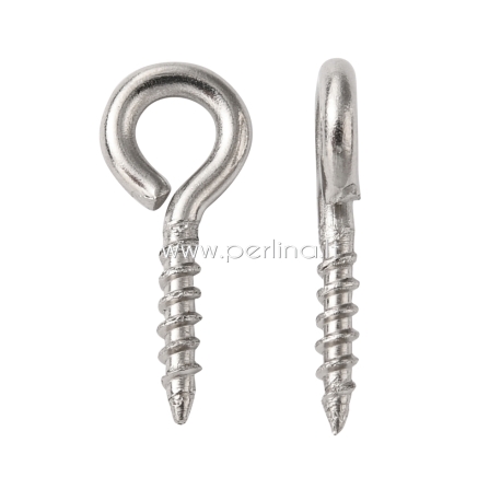Screw eye pin peg bail, 304 stainless steel, 12x5x1.2mm, 1pc