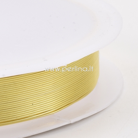 Round Copper Wire, golden, 0,5 mm, 6,2 m
