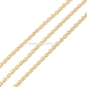Brass cable chain, gold plated, 2.3x1.2x0.4mm, 10 cm