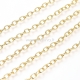 Brass cable chain, gold plated, 5x3.5x0.7mm, 10 cm