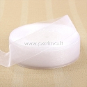 Organza ribbon, white, 25 mm, 45,72 m
