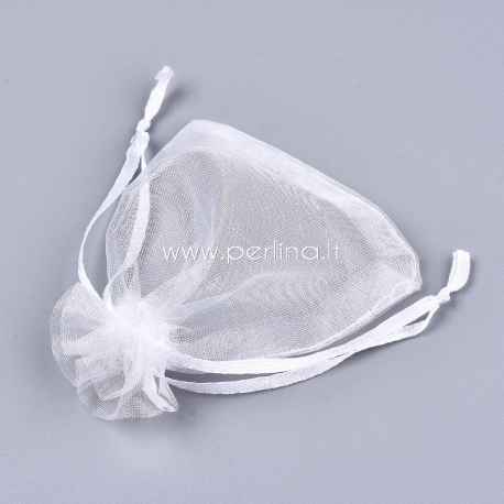 Organza gift bag, off-white, 18x13 cm, 1pc