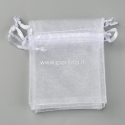 Organza gift bag, off-white, 10x8 cm, 1pc