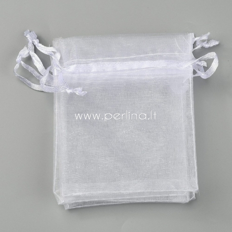 Organza gift bag, off-white, 10x8 cm, 1pc