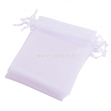 Organza gift bag, off-white, 15x10 cm, 1pc