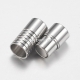 304 stainless steel magnetic clasp with glue-in ends, stainless steel color, 19x7 mm, 1 pc