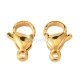 304 stainless steel lobster clasp, real 24K gold plated, 11x7x3.5 mm, 1 pc
