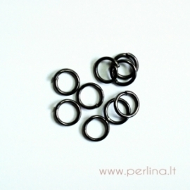 Black color open jump ring, 4 mm, 10 pcs
