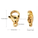 304 stainless steel lobster clasp, real 24K gold plated, 11x7x3.5 mm, 1 pc
