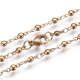 Stainless steel chain necklace flat round, lobster claw clasp, golden color, 45.5 cm long