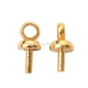 Stainless steel cup pearl peg bails pin pendants, for half drilled beads, golden color, 6x3x0.8mm, 1 pc
