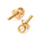 Stainless steel cup pearl peg bails pin pendants, for half drilled beads, golden color, 6x3x0.8mm, 1 pc