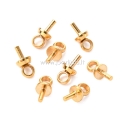 Stainless steel cup pearl peg bails pin pendants, for half drilled beads, golden color, 6x3x0.8mm, 1 pc