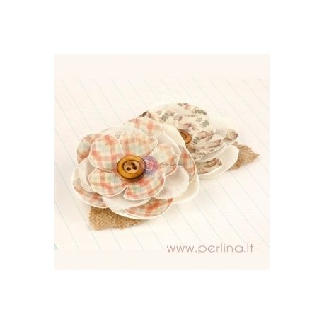 Satino gėlytė "Rožė", 2,2 cm