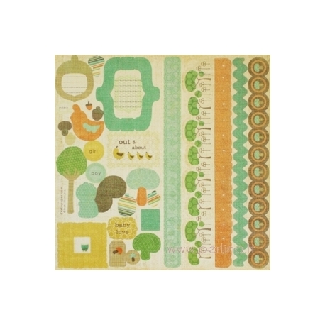 Kartoninės iškarpos "Glitter Die Cuts & Border", 30,5x30,5 cm