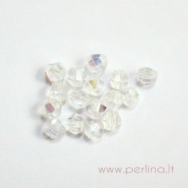 Stiklo karoliukas, pilkas su AB danga, 3 mm