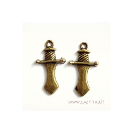 Bronzos sp. pakabukas "Kardas", 25x14 mm