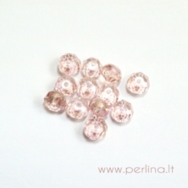 Stiklo karoliukas, light rose AB, 4x6 mm