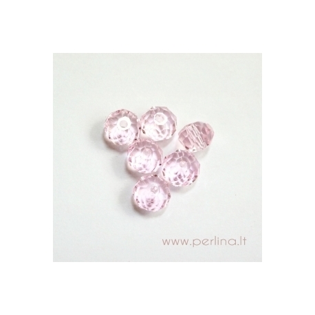 Stiklo karoliukas, light rose, 4x6 mm