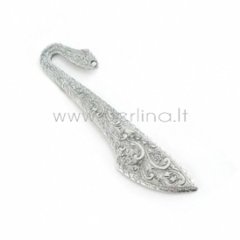 Bookmark "Flower", antique silver, 114 mm