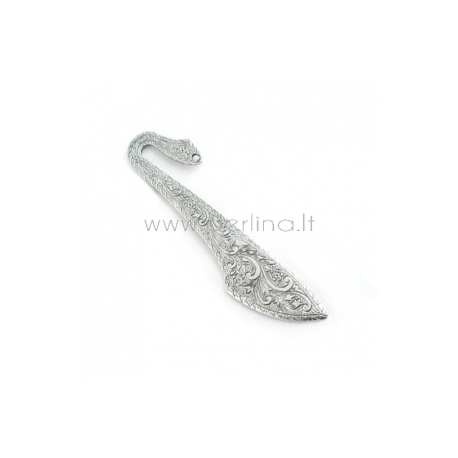 Bookmark "Flower", antique silver, 114 mm