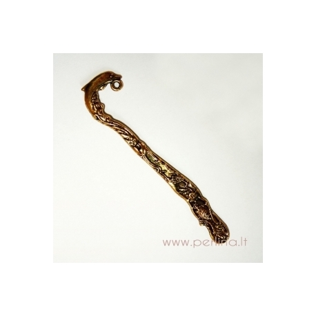 Bookmark "Dolphin", antique gold, 86 mm