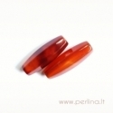 Šešiabriaunis pailgas agato karoliukas, 30x10 mm
