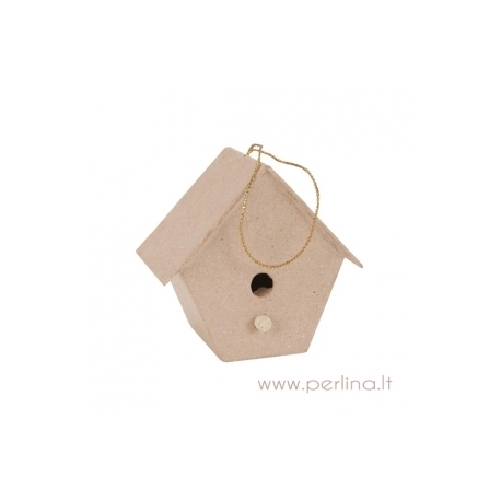 Paper-Mache Tapered Birdhouse, 8x8,5 cm