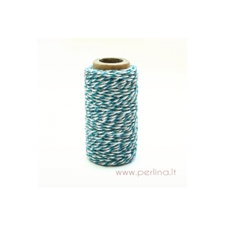Bakers Twine "Spots & Stripes Jewels - Blue/Grey", 1 m. 
