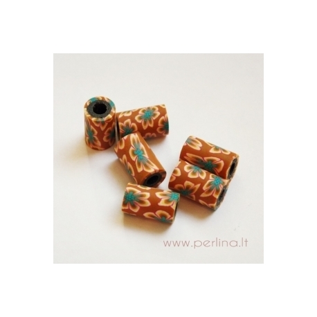 Polimerinio molio karoliukas "Rožė", 8x10 mm