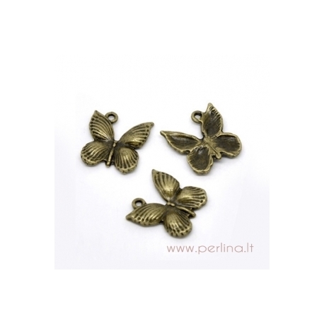 Bronzos sp. pakabukas "Butterfly", 18x17 mm