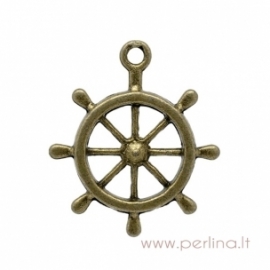 Antique bronze pendant "Rudder", 28x24 mm