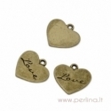 Bronzos sp. pakabukas "Love", 21x20 mm