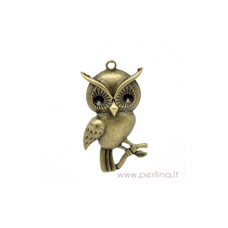 Bronzos sp. pakabukas "Owl", 6,2x3,5 cm